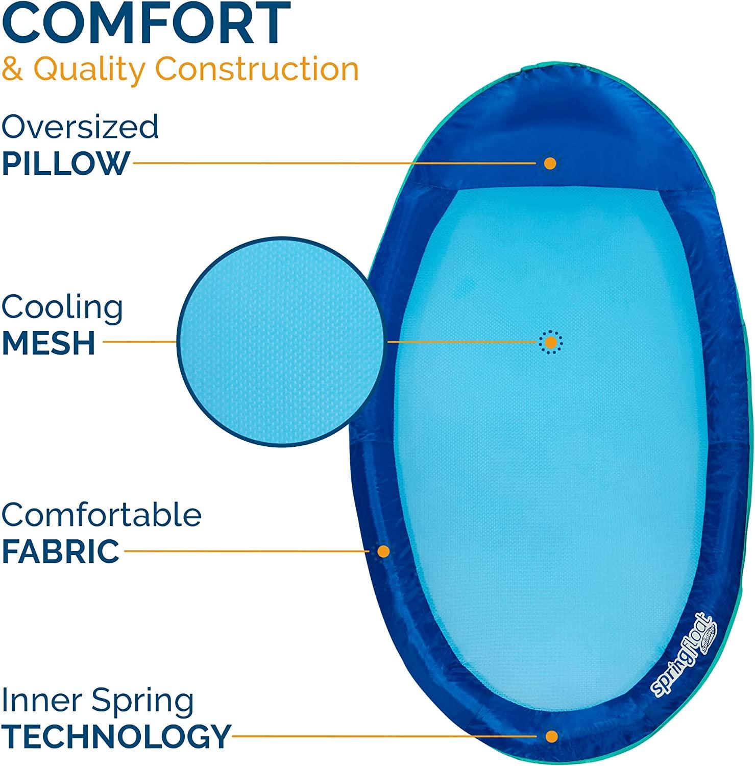 SwimWays Spring Float Original Pool Lounge Chair with Hyper-Flate Valve ...
